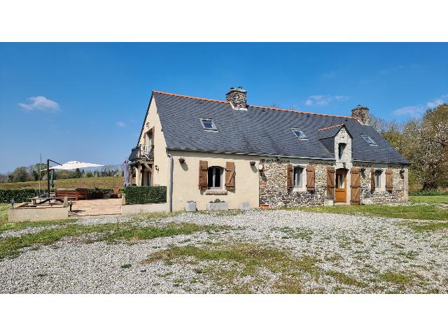 House for sale ROHAN 56580 Morbihan Bretagne France: Charming 3 Bedroom, 3 Bath Stone House with Panoramic Views, Near Rohan Lovingly renovated in 2012 with style, care, and attention to detail, this beautiful, detached stone house offers the perfect mi...