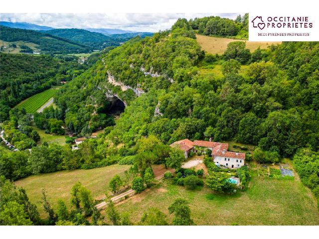 Gîtes/Chambres d'hôtes te koop in LE MAS D AZIL 09290 Ariège Midi-Pyrénées France: Uitzonderlijk landgoed in het hart van het natuurpark van de Zeldzaam landgoed van 50 hectare met natuurlijke grot, herenhuis, gîte, te renoveren huis en bijgebouwen In het hart van het Regionaal Nat...